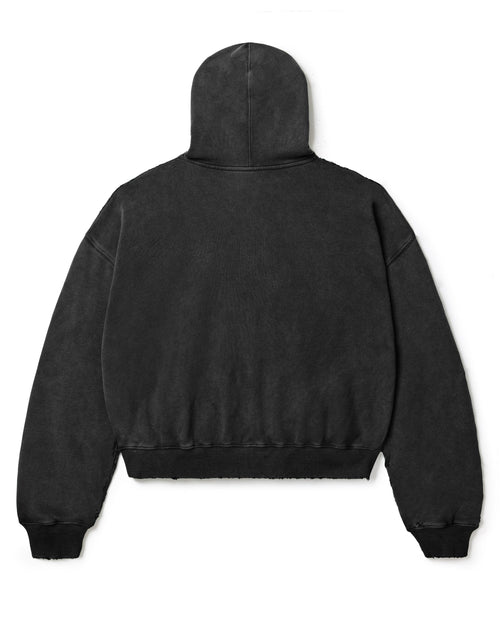 BLACK DESTROYER ZIP UP HOODIE