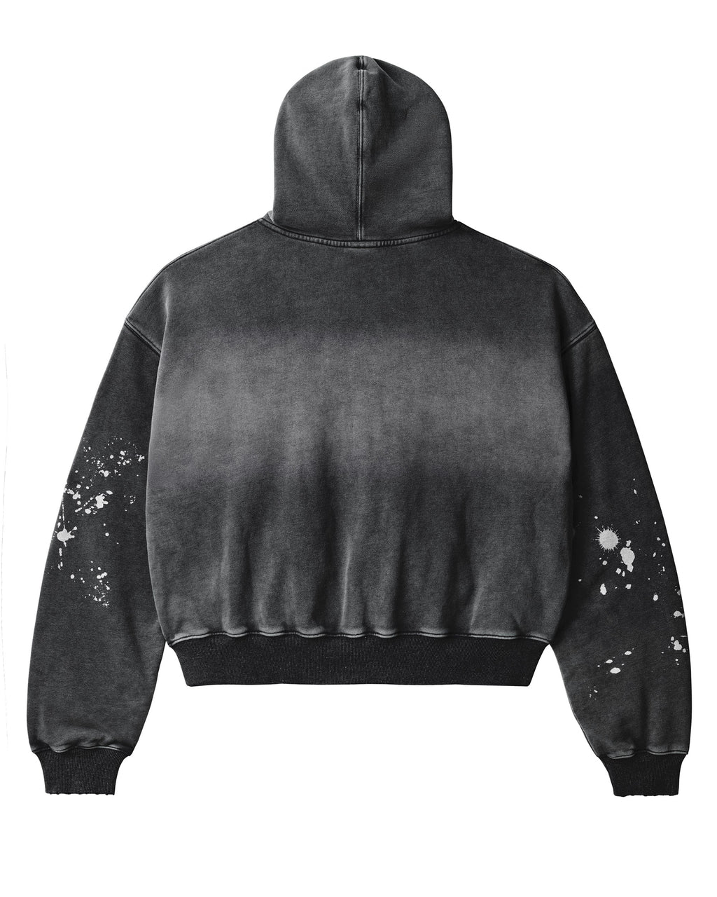 BLACK PAINT ZIP UP HOODIE