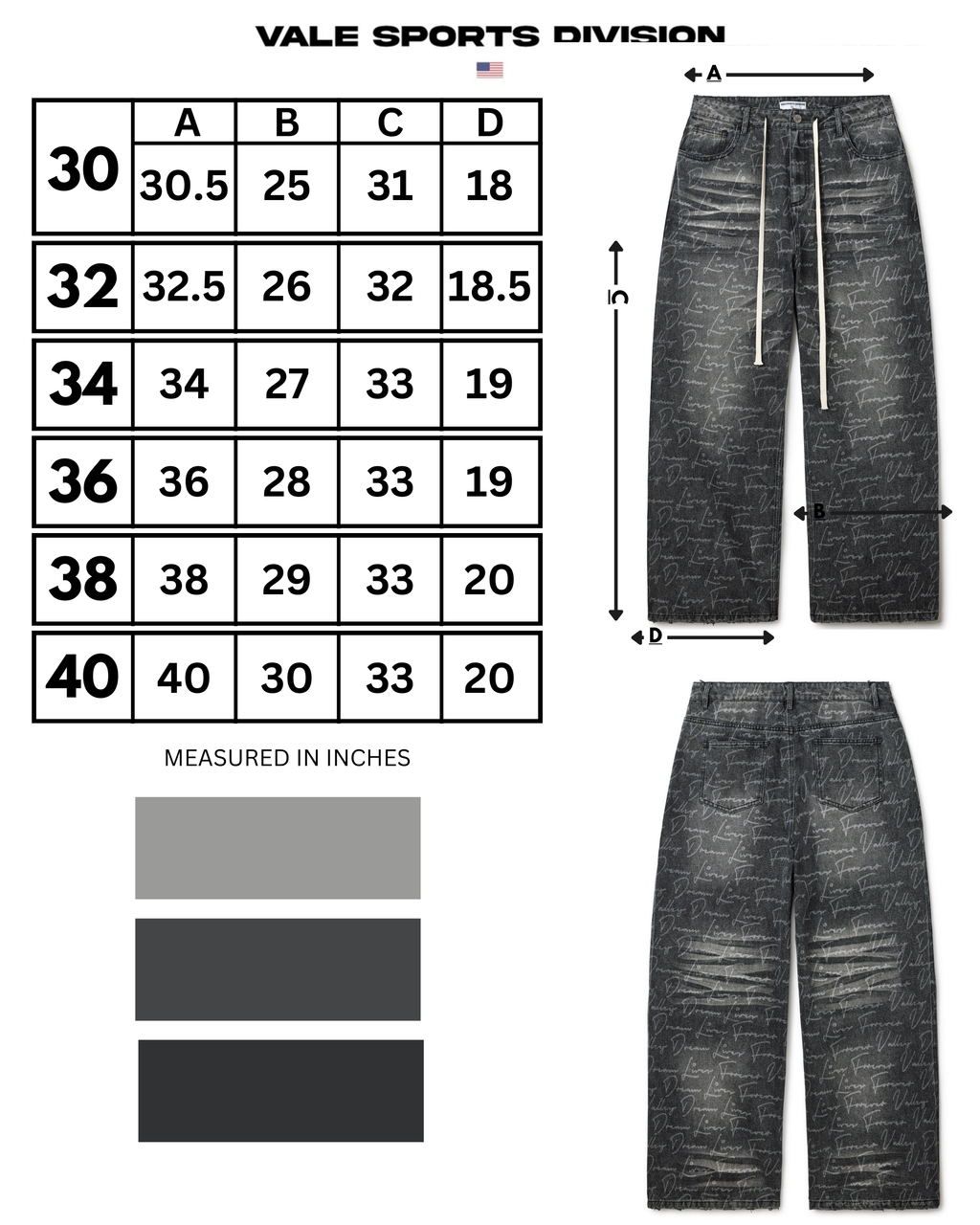 BLACK LETTER TO VALE DENIM