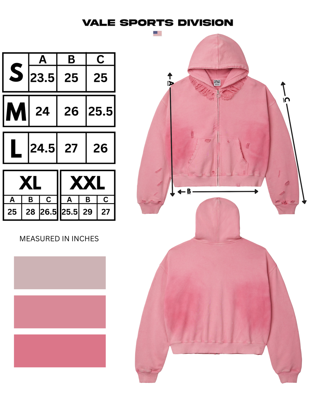 PINK BLANK ZIP UP HOODIE